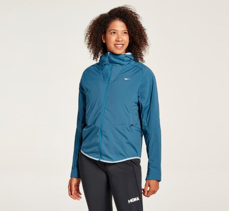 Hoka One One Hybrid Run Jacket - Jachete Dama Albastri | RO-fRdsBOv